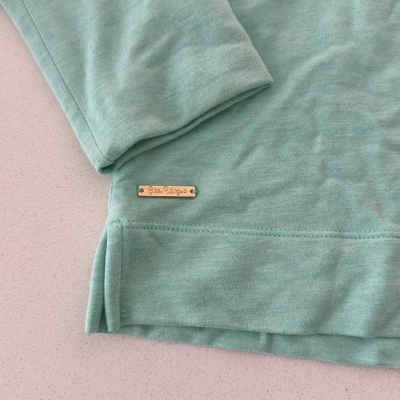 NWT Lilly Pulitzer heathered aqua modal/spandex cowl neck tunic large - Picture 3 of 8